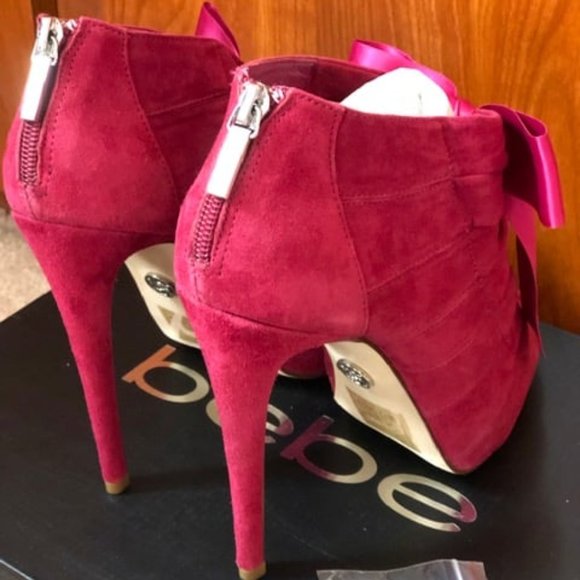 Bebe Heeled Peep-Toe Booties - Picture 3 of 4